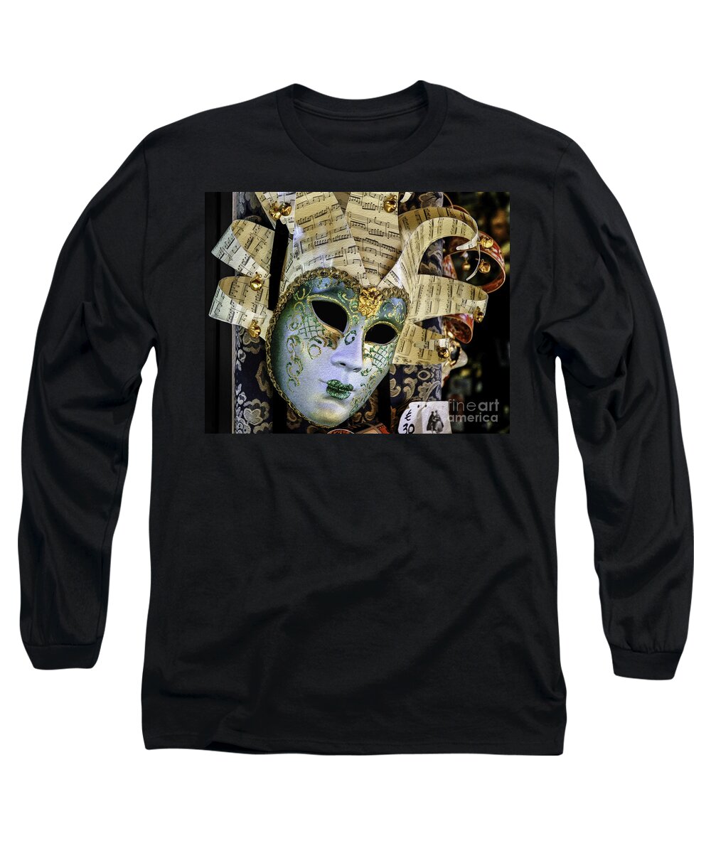 Italy Long Sleeve T-Shirt featuring the photograph Glittering Venetian Mask by Phil Cardamone