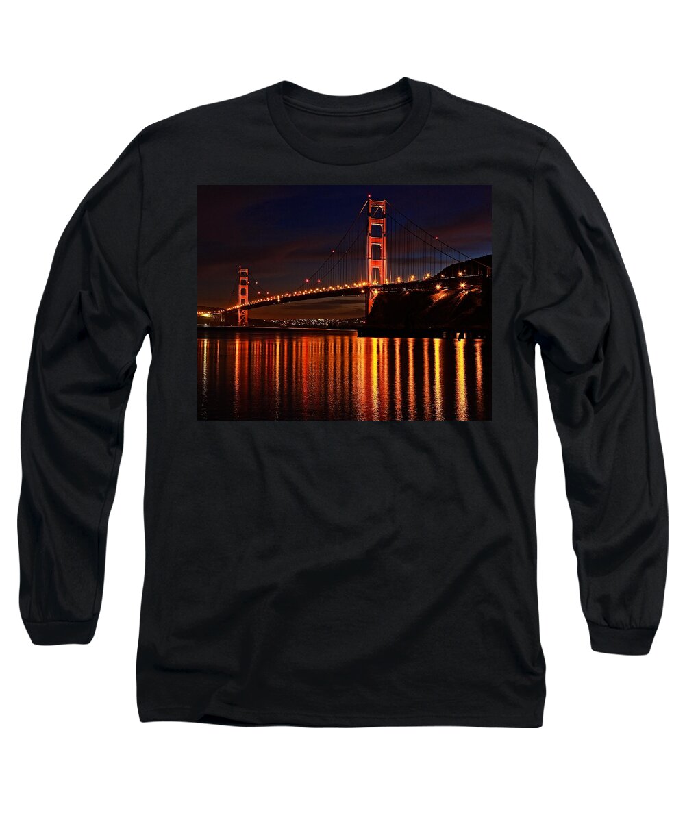 Golden Gate Bridge Long Sleeve T-Shirt featuring the photograph Golden Glory by Dave Files