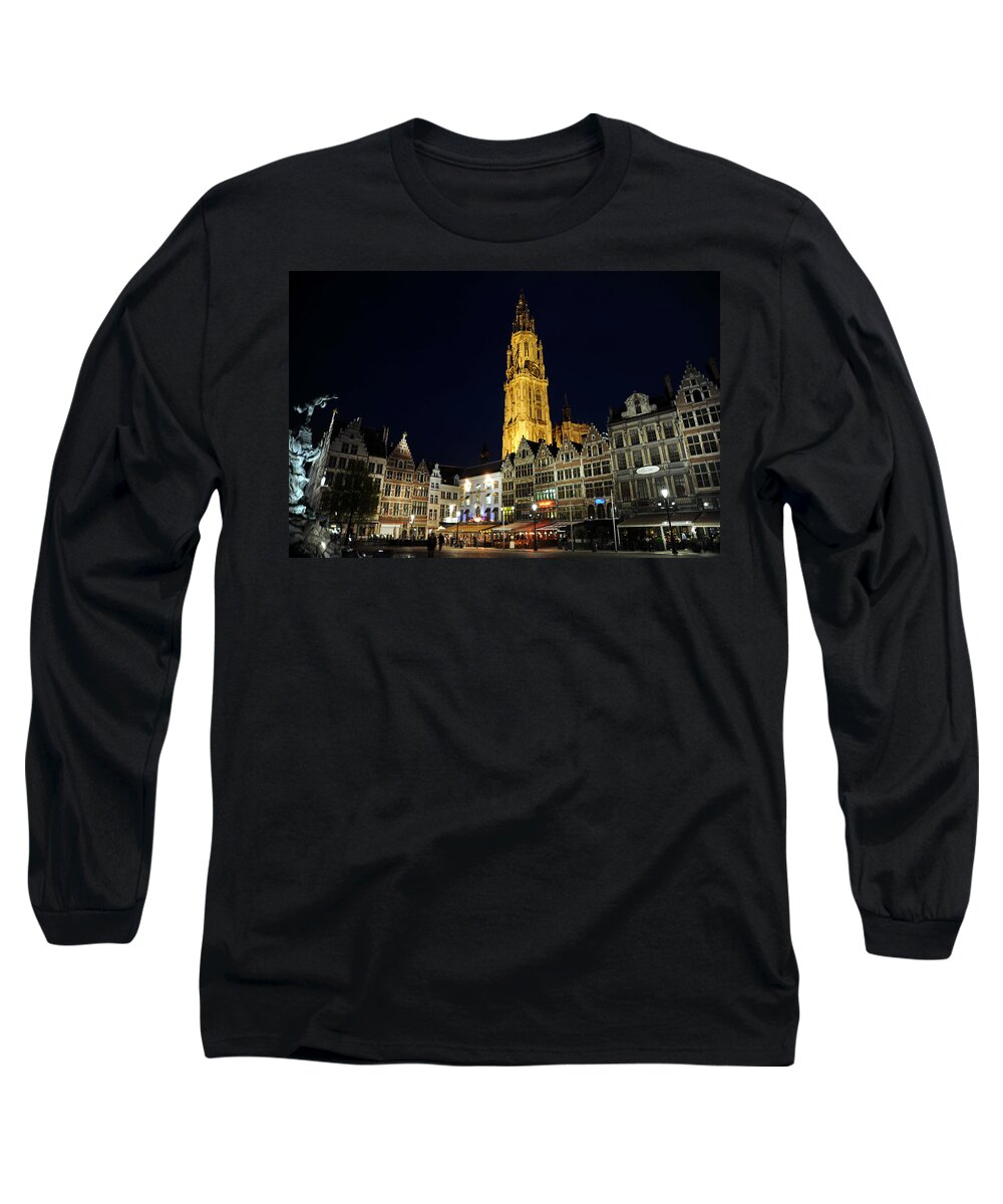 Antwerp Belgium Long Sleeve T-Shirt featuring the photograph Golden Tower by Richard Gehlbach