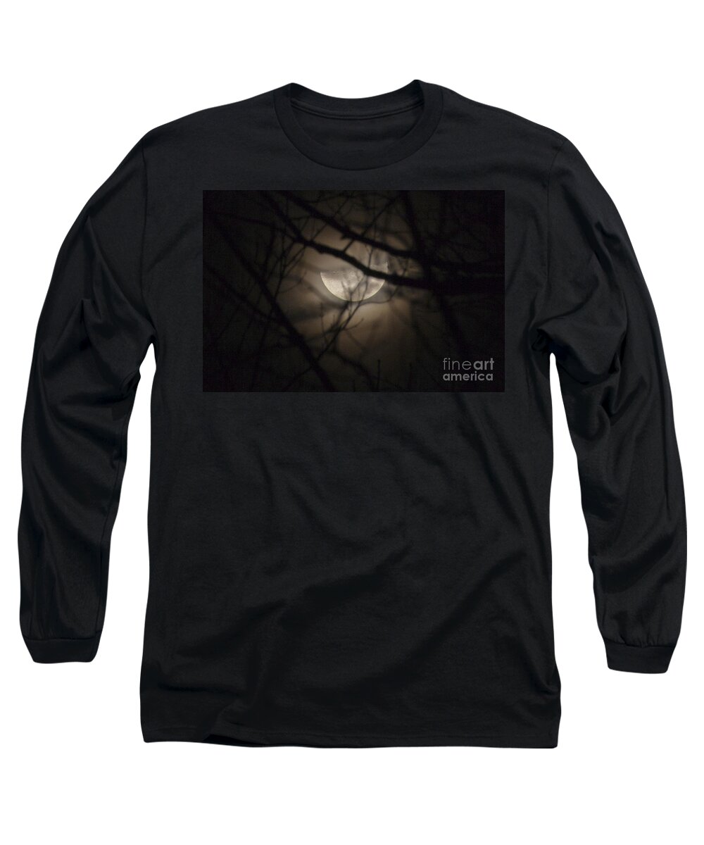 Moon Long Sleeve T-Shirt featuring the photograph Half Moon by Jonathan Welch