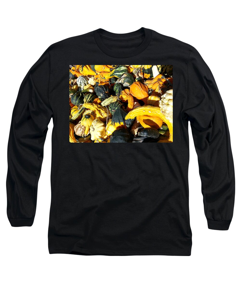 Orange Long Sleeve T-Shirt featuring the photograph Harvest Squash by Caryl J Bohn