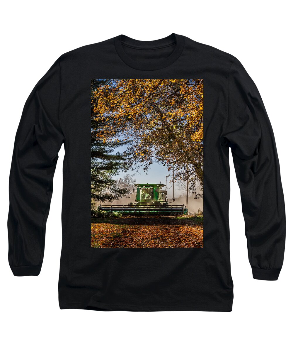 Autumn Long Sleeve T-Shirt featuring the photograph Harvesting in the Fall by Ron Pate