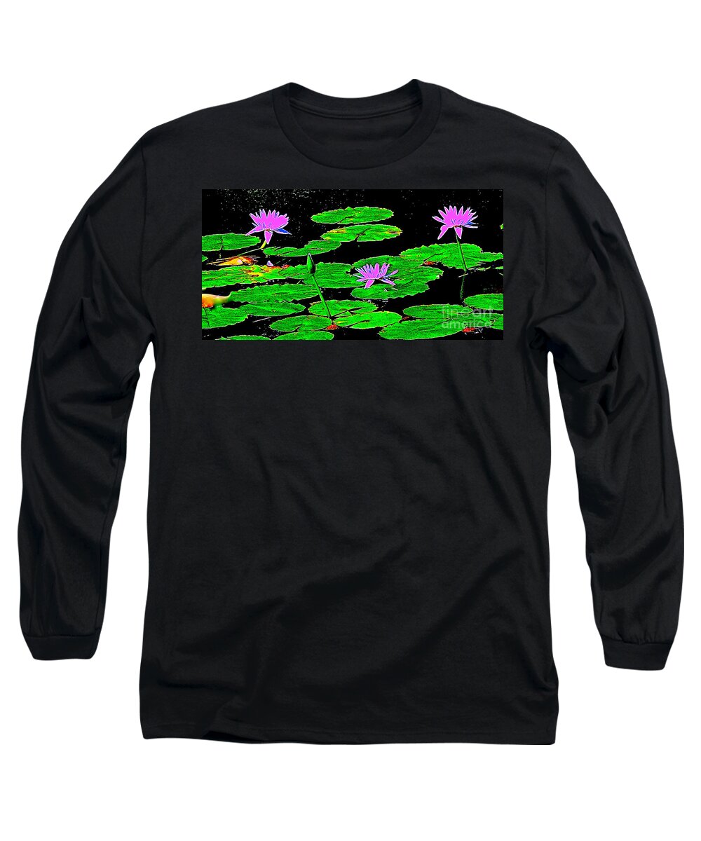 Lily Long Sleeve T-Shirt featuring the photograph Hawaii Water Lilies by Jerome Stumphauzer