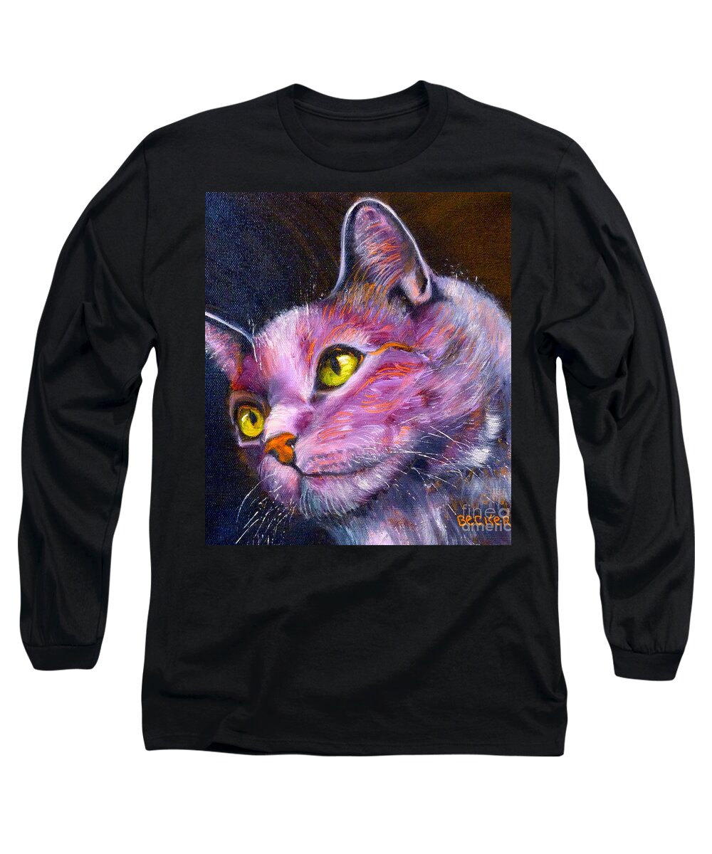 Cat Long Sleeve T-Shirt featuring the painting Heart's Desire by Susan A Becker