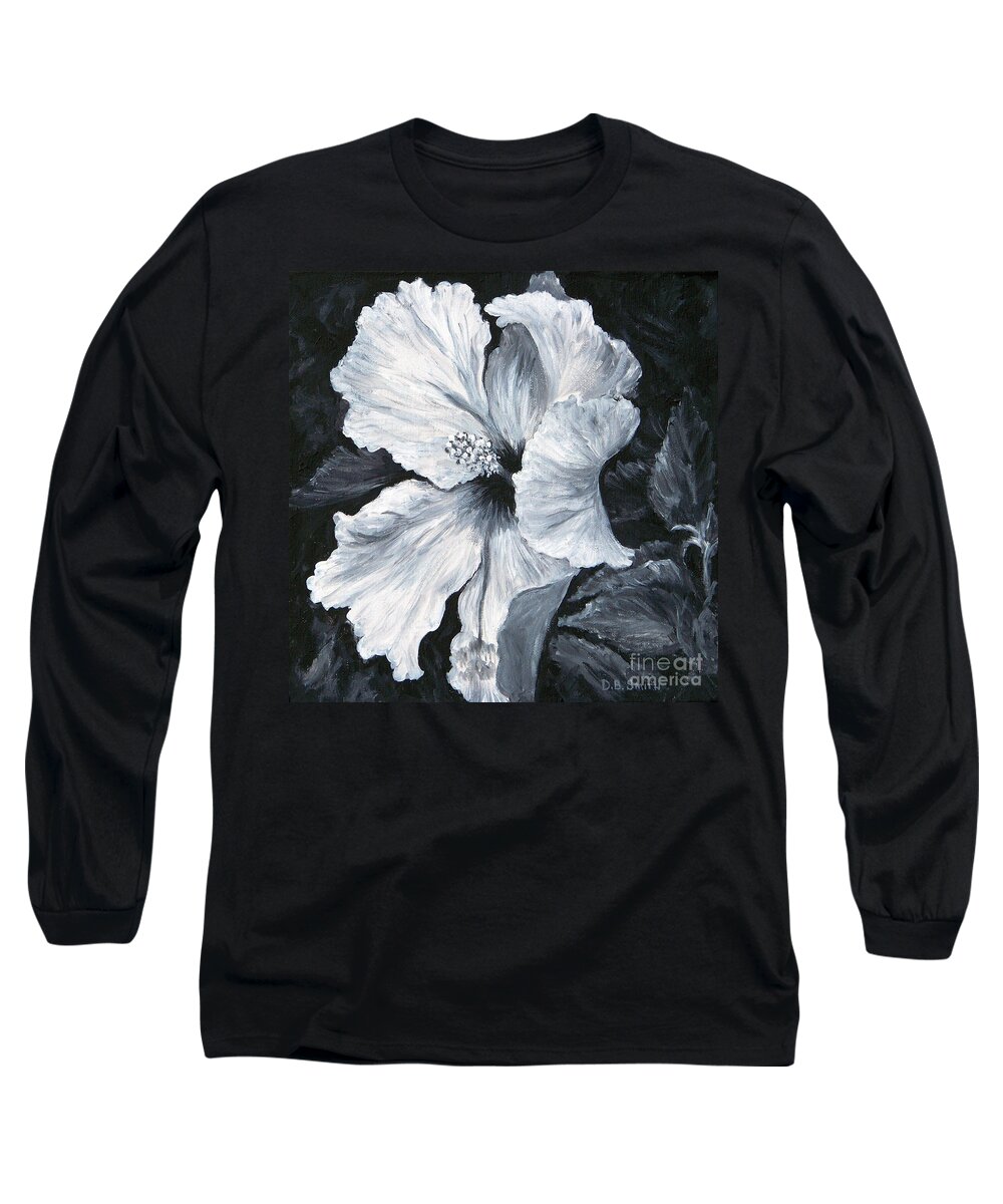 Hibiscus Long Sleeve T-Shirt featuring the painting Hibiscus 1 by Deborah Smith