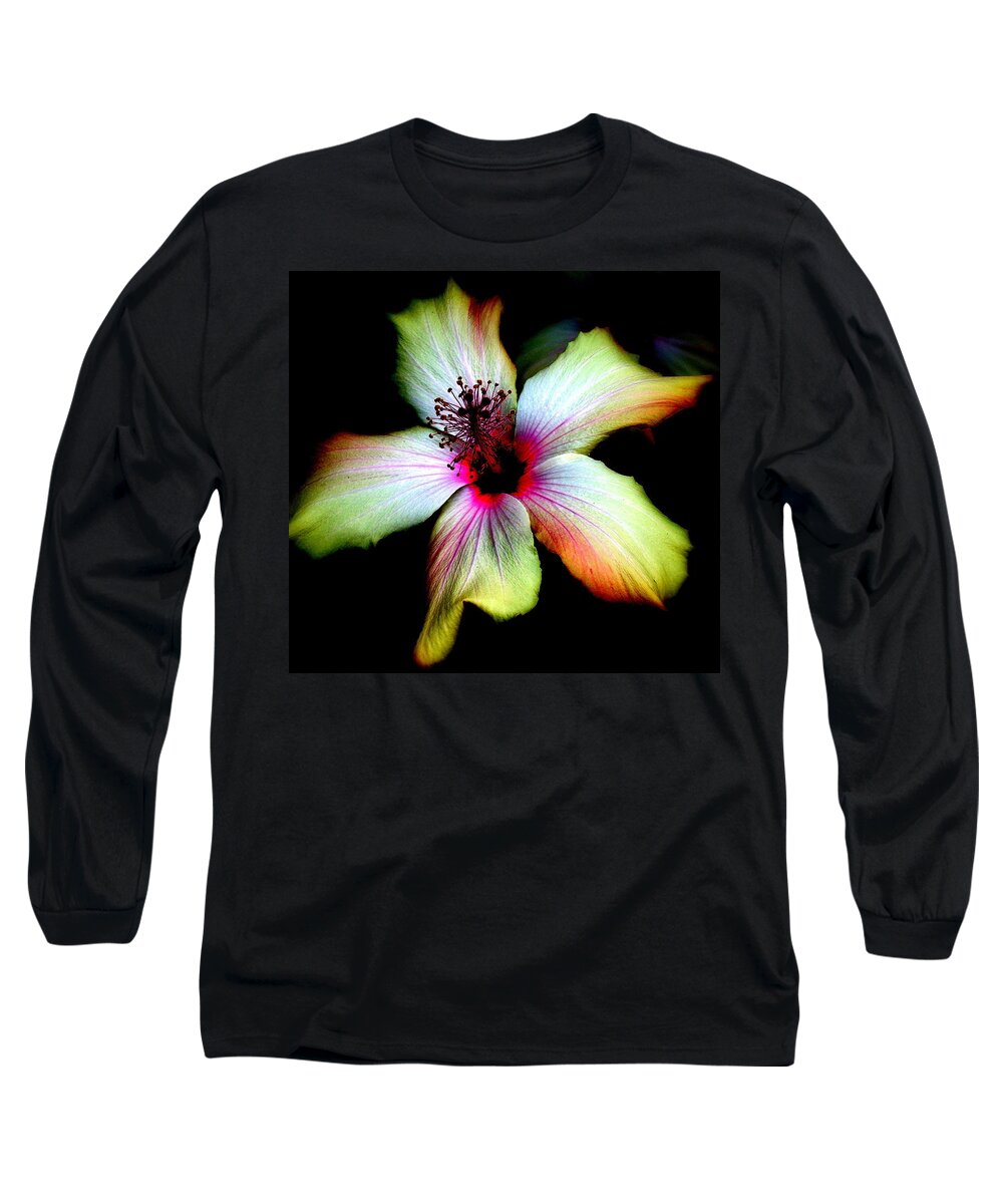 Single Flower Long Sleeve T-Shirt featuring the photograph Hibiscus by Jodie Marie Anne Richardson Traugott     aka jm-ART
