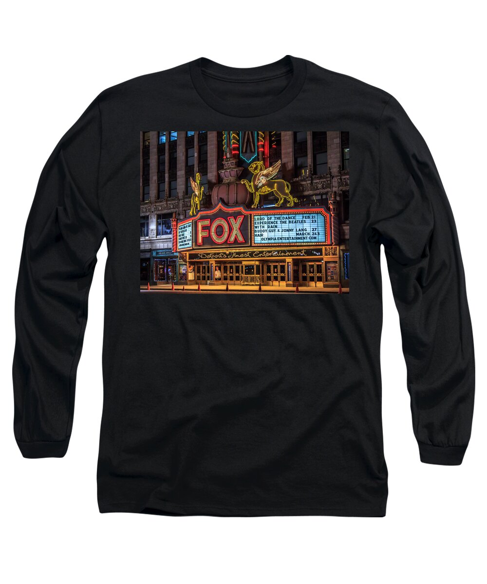  Long Sleeve T-Shirt featuring the photograph Historic Fox Theatre in Detroit Michigan by Peter Ciro