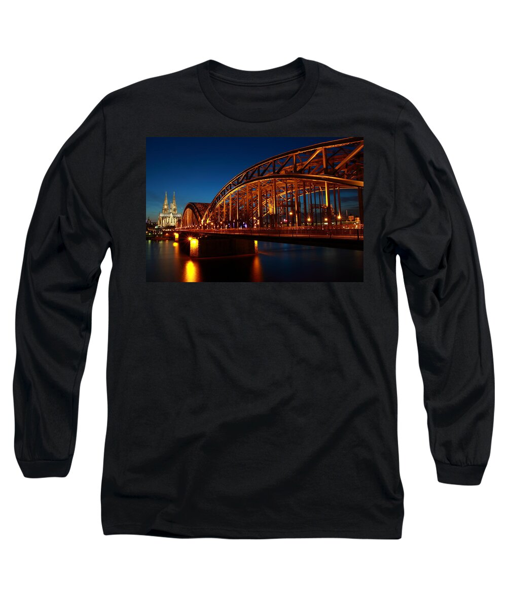 Horizontal Long Sleeve T-Shirt featuring the photograph Hohenzollern Bridge by Mihai Andritoiu