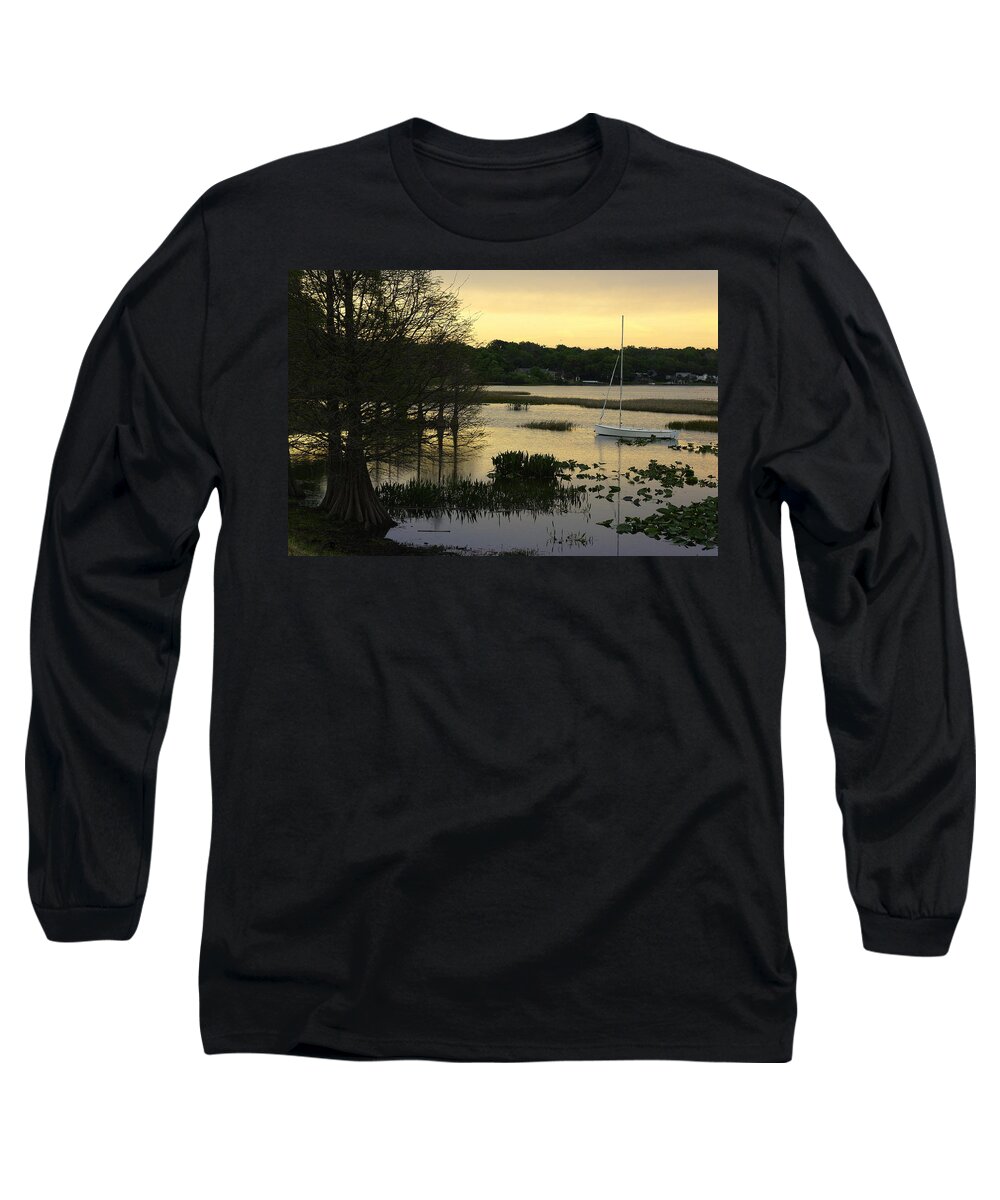 Sailboat Long Sleeve T-Shirt featuring the photograph Hollingsworth Sunset by Laurie Perry