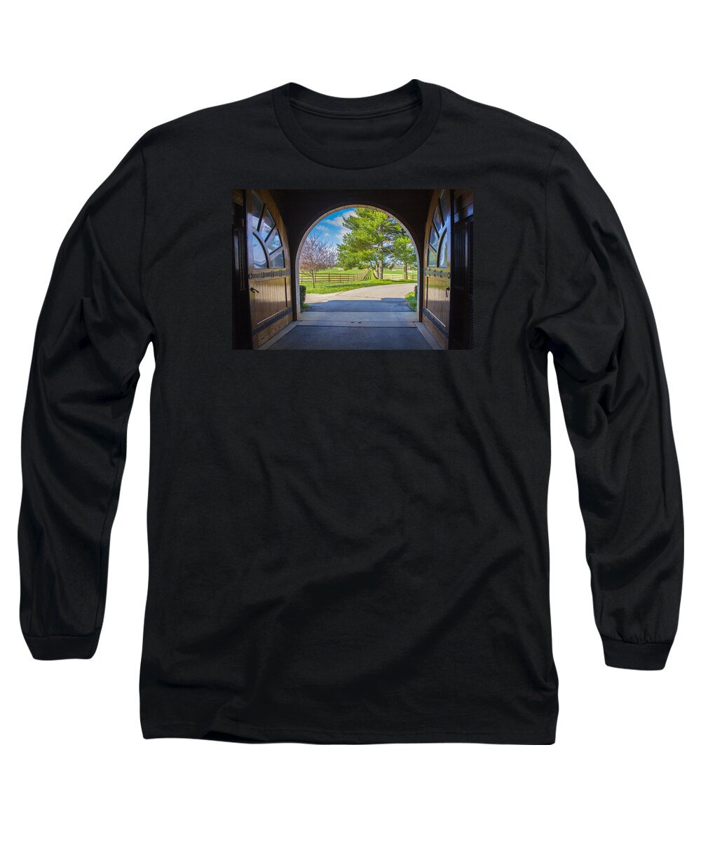 Animal Long Sleeve T-Shirt featuring the photograph Horse barn by Jack R Perry