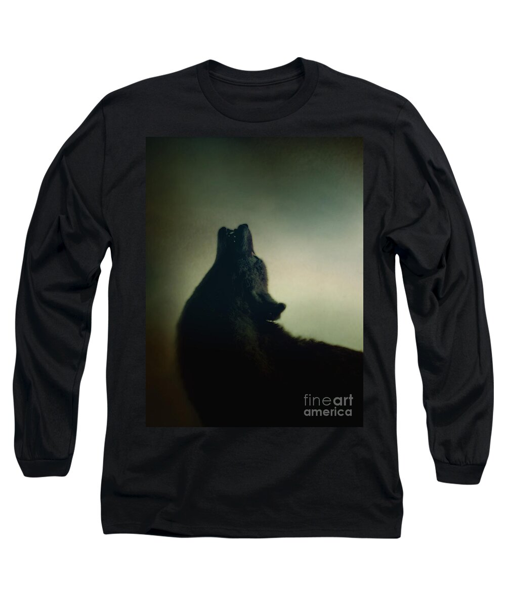 Wolf Long Sleeve T-Shirt featuring the photograph Howling by Margie Hurwich