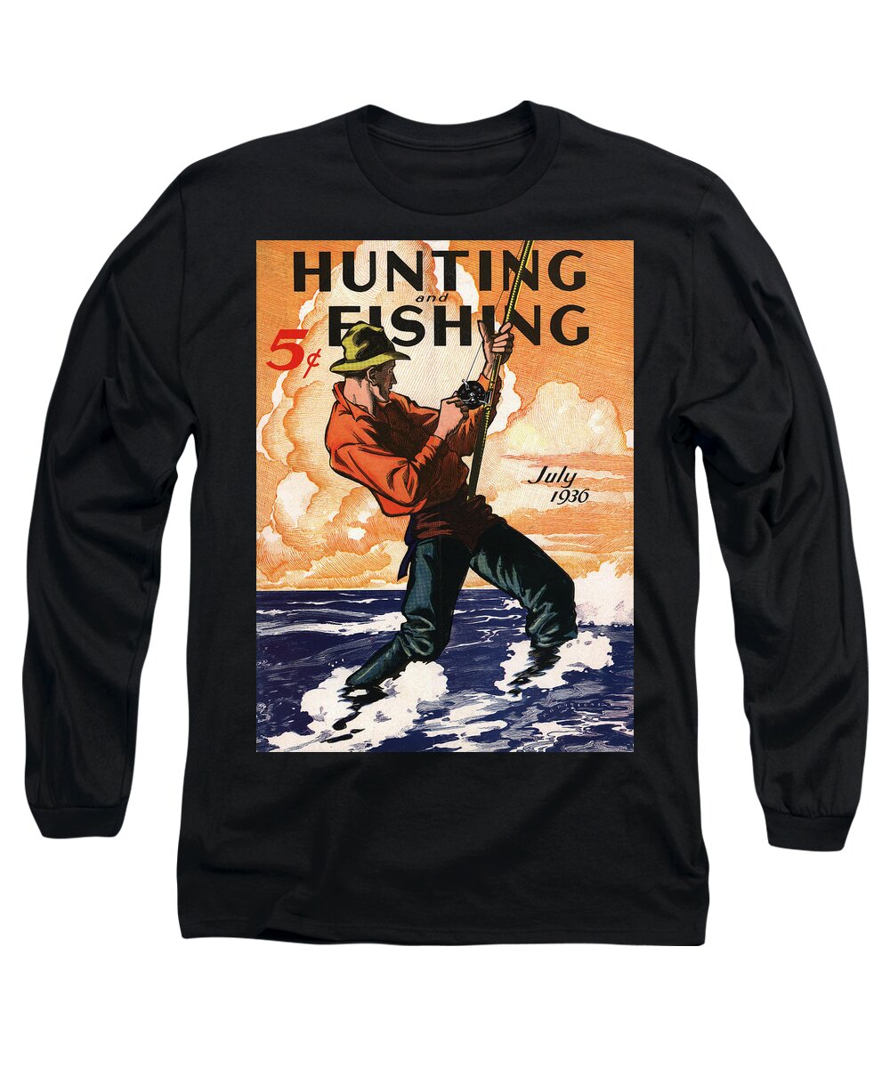 Antique Long Sleeve T-Shirt featuring the digital art Hunting and Fishing by Gary Grayson