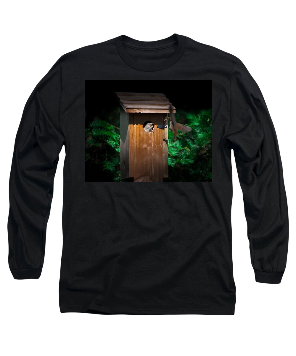 Mama Bird Long Sleeve T-Shirt featuring the photograph I'm Hungry by Kenneth Cole