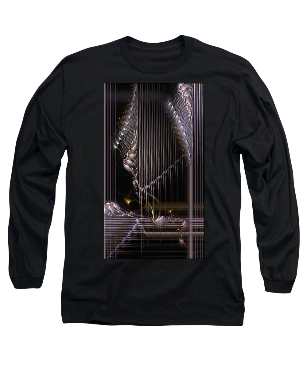 Abstract Long Sleeve T-Shirt featuring the digital art Incrementation by Casey Kotas