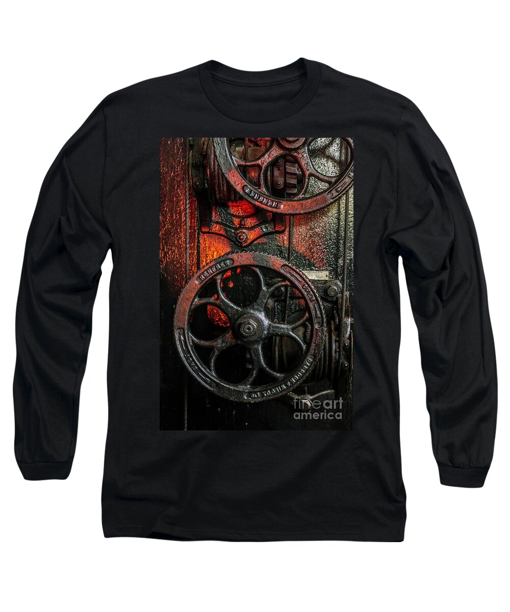 Vintage Long Sleeve T-Shirt featuring the photograph Industrial Wheels by Carlos Caetano