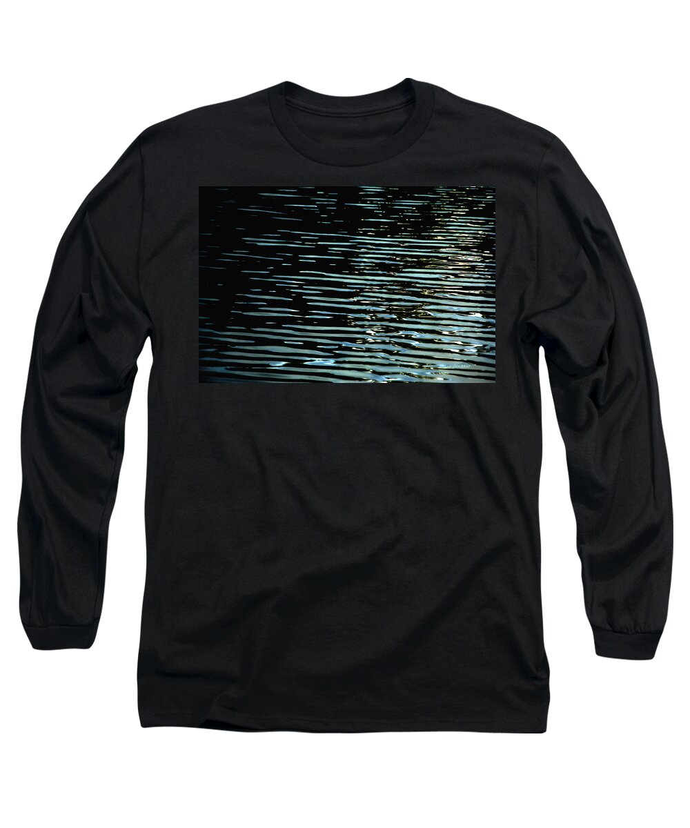Abstract Water Reflection Long Sleeve T-Shirt featuring the photograph Intensity by Donna Blackhall