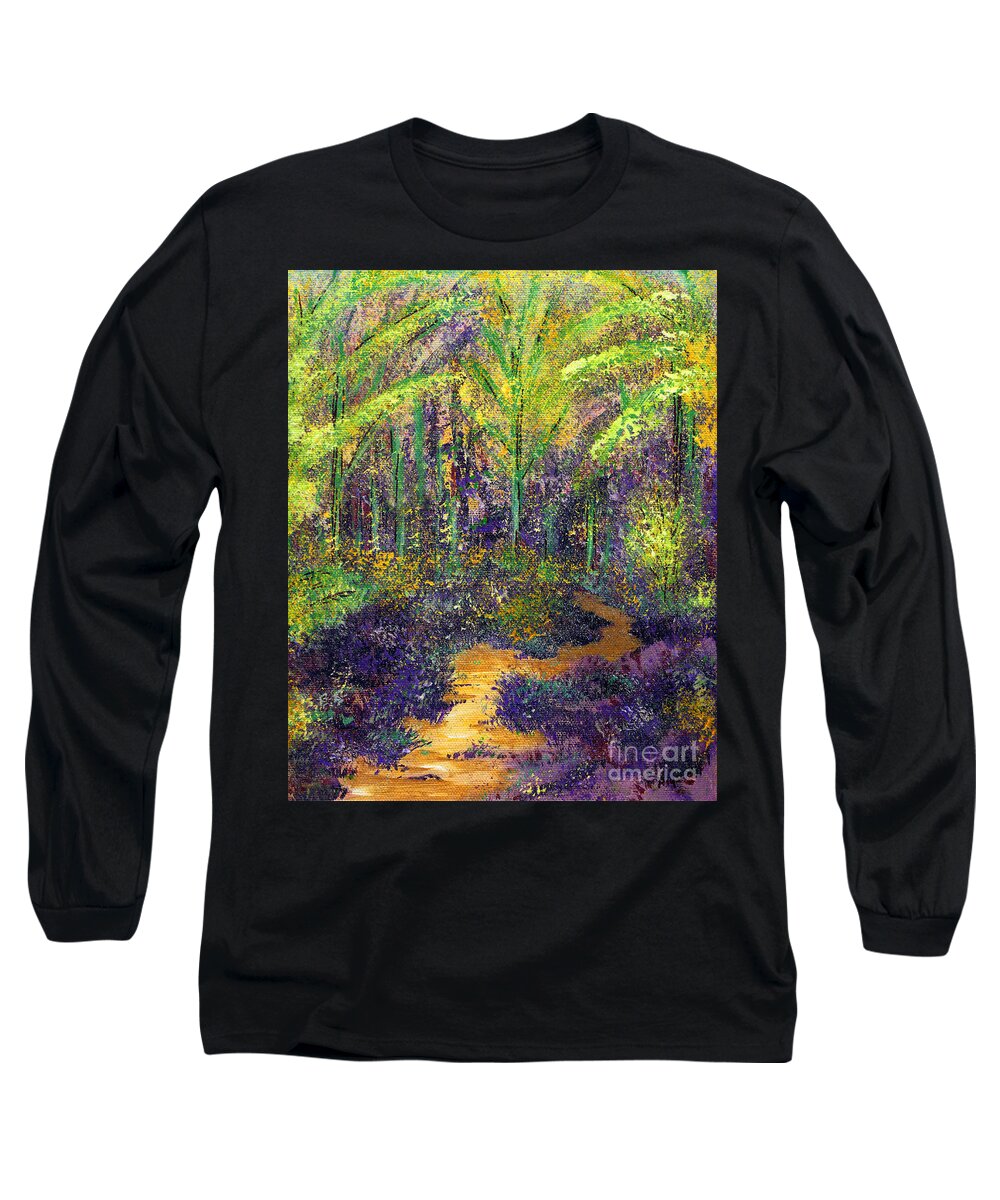 Irish Long Sleeve T-Shirt featuring the painting Irish Faeryland by Alys Caviness-Gober