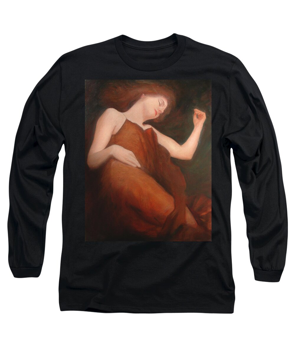 Sensuous Long Sleeve T-Shirt featuring the painting James Bay Interior by David Ladmore