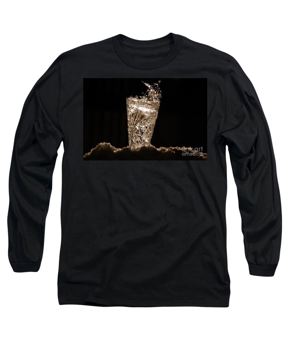 Gray Long Sleeve T-Shirt featuring the photograph Jammer Crystal Ice Torch by First Star Art