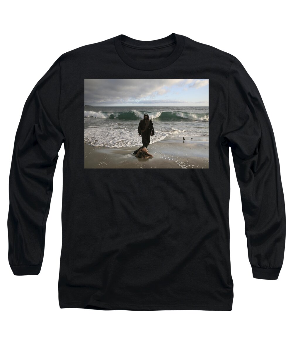 Alex-acropolis-calderon Long Sleeve T-Shirt featuring the photograph Jesus Christ- I Love You So Much Don't Cry I'm Here by Acropolis De Versailles