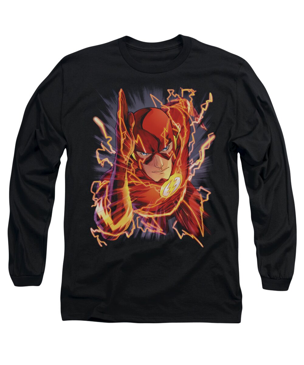 Justice League Of America Long Sleeve T-Shirt featuring the digital art Jla - Flash #1 by Brand A