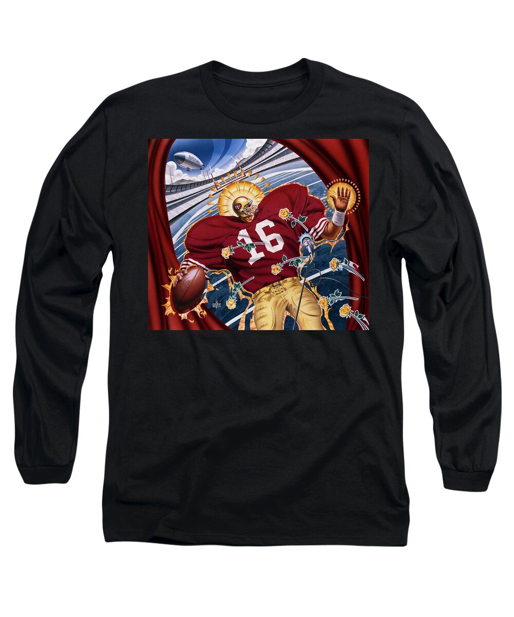 Joe Montana and The San Francisco Giants Long Sleeve T-Shirt by