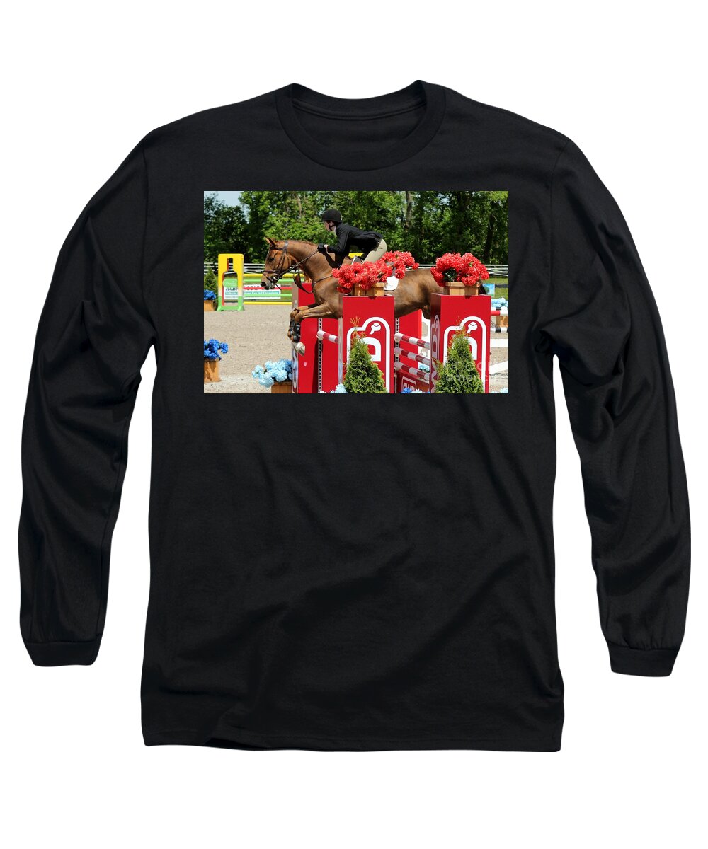 Equestrian Long Sleeve T-Shirt featuring the photograph Jumper45 by Janice Byer