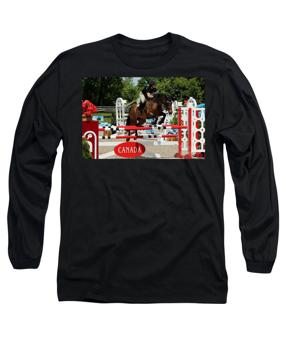 Equestrian Long Sleeve T-Shirt featuring the photograph Jumper70 by Janice Byer