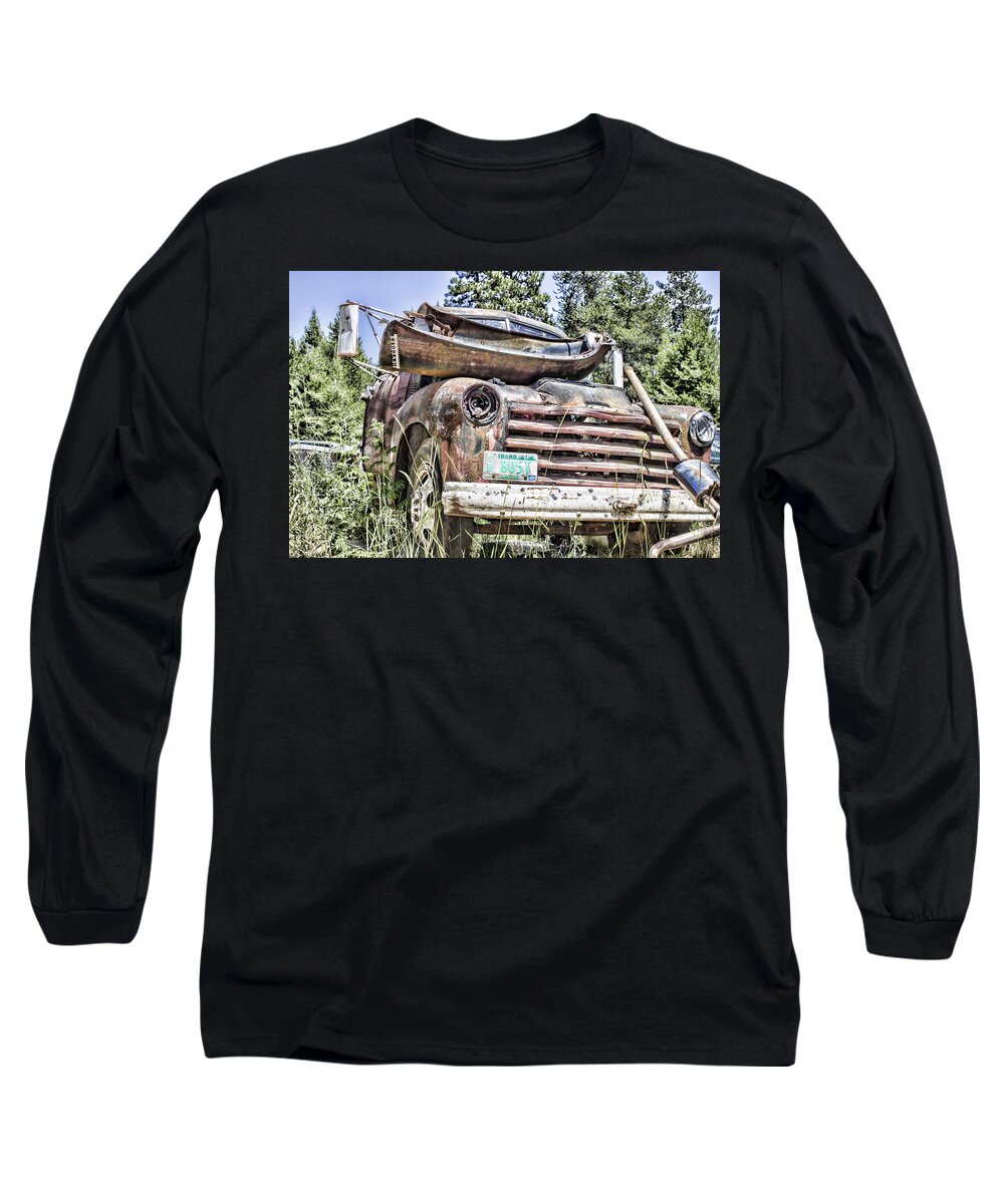 Chevrolet Truck Long Sleeve T-Shirt featuring the photograph Junkyard Series Chevrolet Truck by Cathy Anderson
