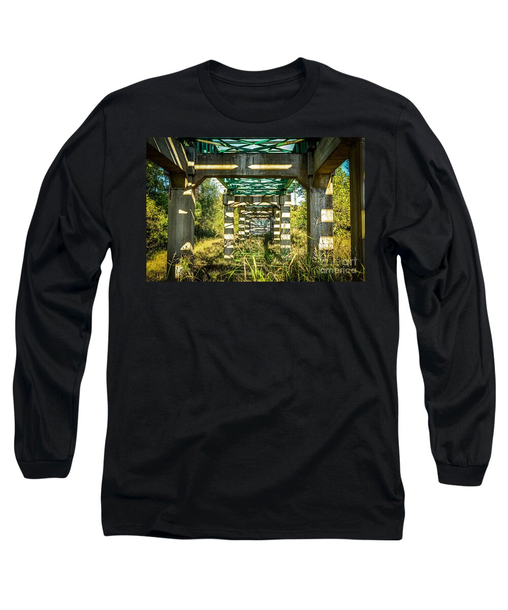 Abstract Landscape Long Sleeve T-Shirt featuring the photograph Kaleidoscope Bridge by Peggy Franz