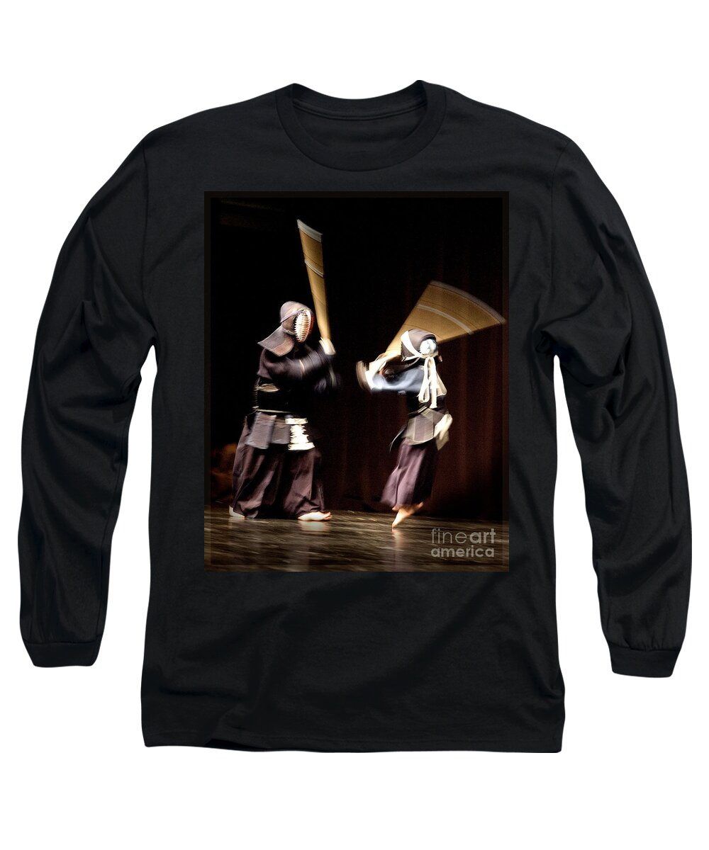 Kendo Long Sleeve T-Shirt featuring the photograph Kendo Attack by Michael Arend
