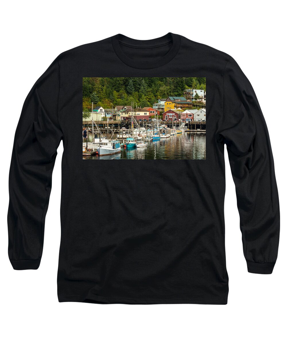 Steven Bateson Long Sleeve T-Shirt featuring the photograph Ketchikan Harbor by Steven Bateson