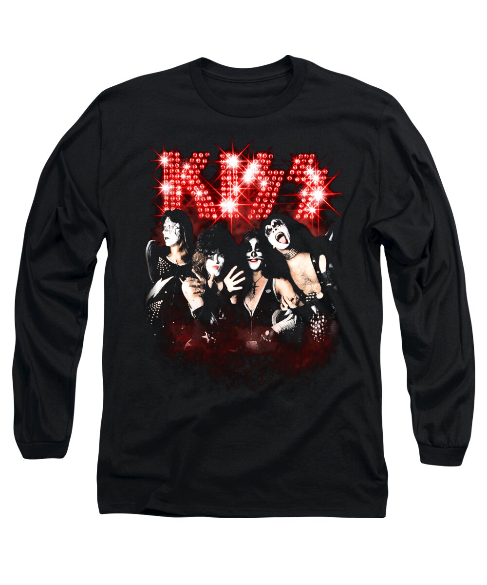  Long Sleeve T-Shirt featuring the digital art Kiss - Smoke And Mirrors by Brand A