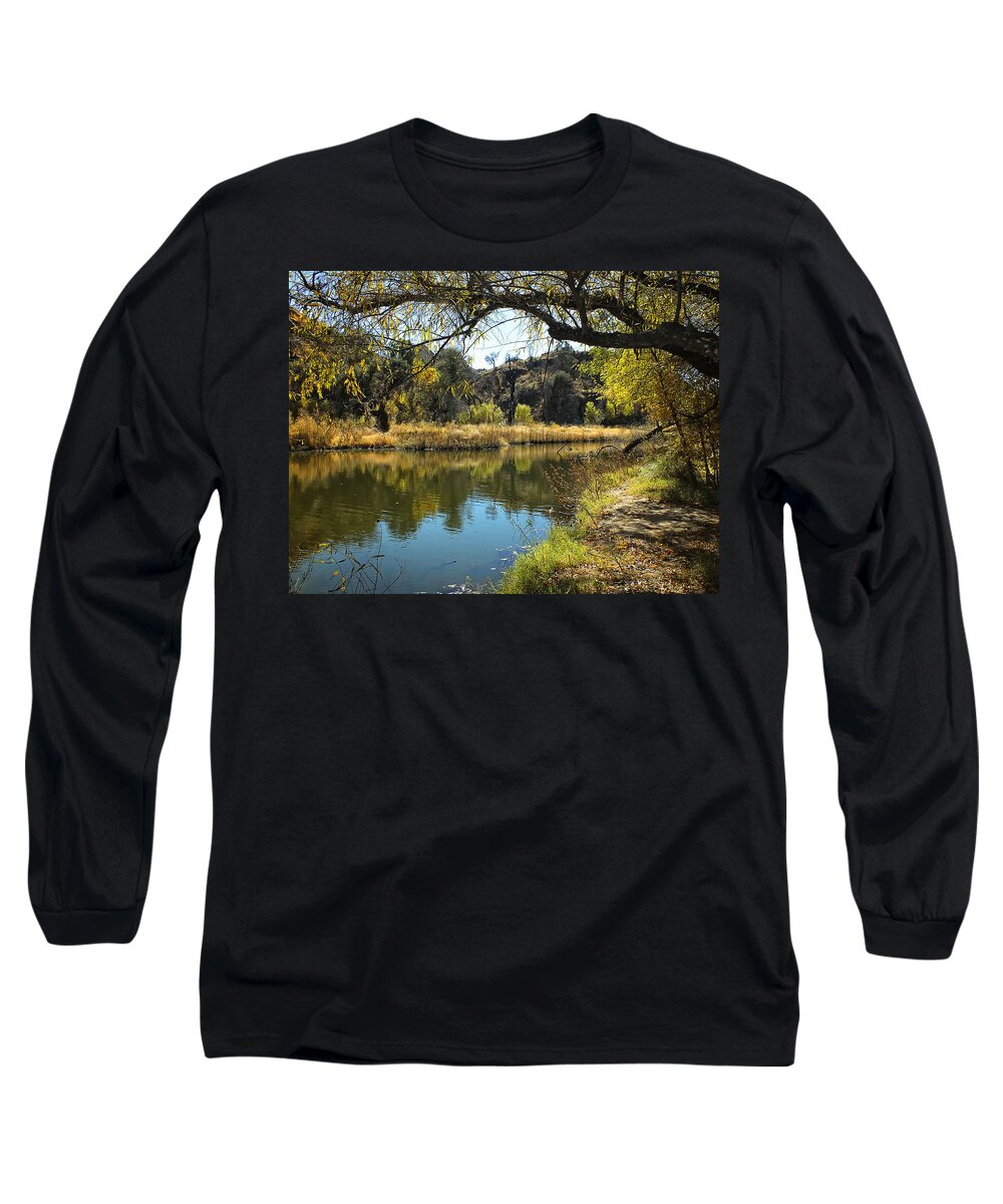 Marsh Long Sleeve T-Shirt featuring the photograph Lake View by Lucinda Walter