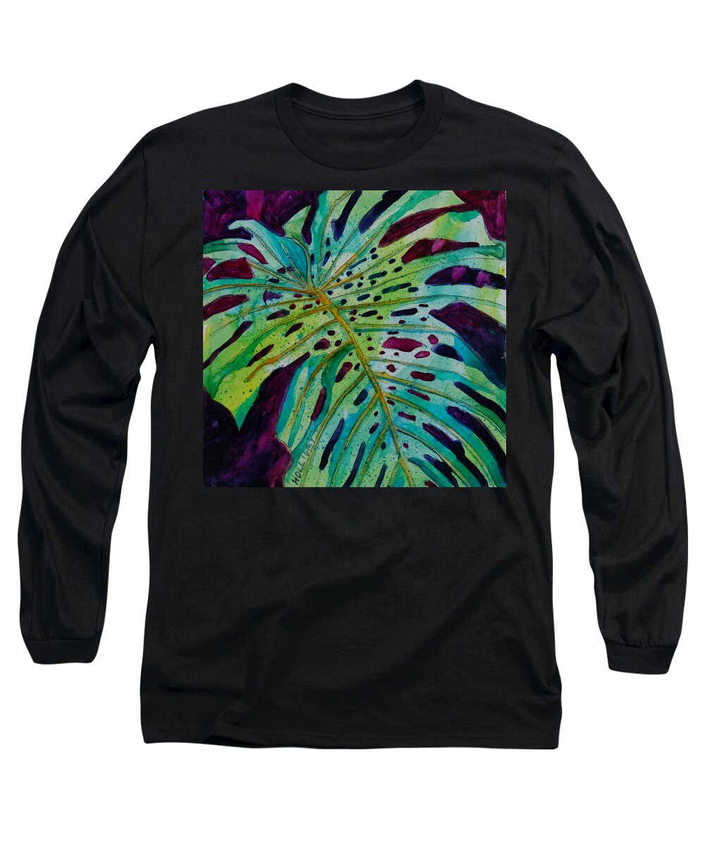 Leaf Long Sleeve T-Shirt featuring the painting Leaf by Terry Holliday