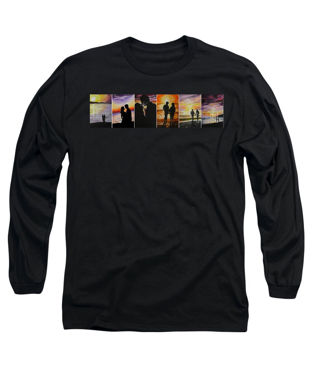 Beach Long Sleeve T-Shirt featuring the painting Life's a beach by Tamir Barkan