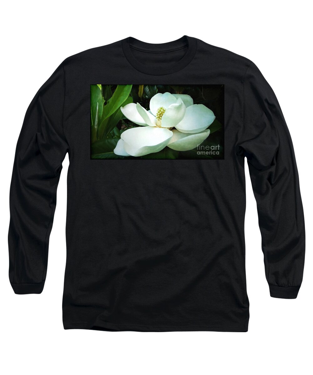 Flower Long Sleeve T-Shirt featuring the digital art Light in the Darkness by Lianne Schneider