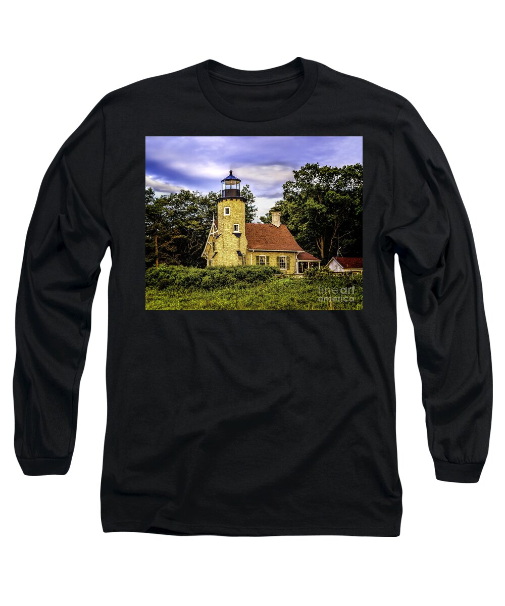 Architecture Long Sleeve T-Shirt featuring the photograph Lighthouse on White River by Nick Zelinsky Jr