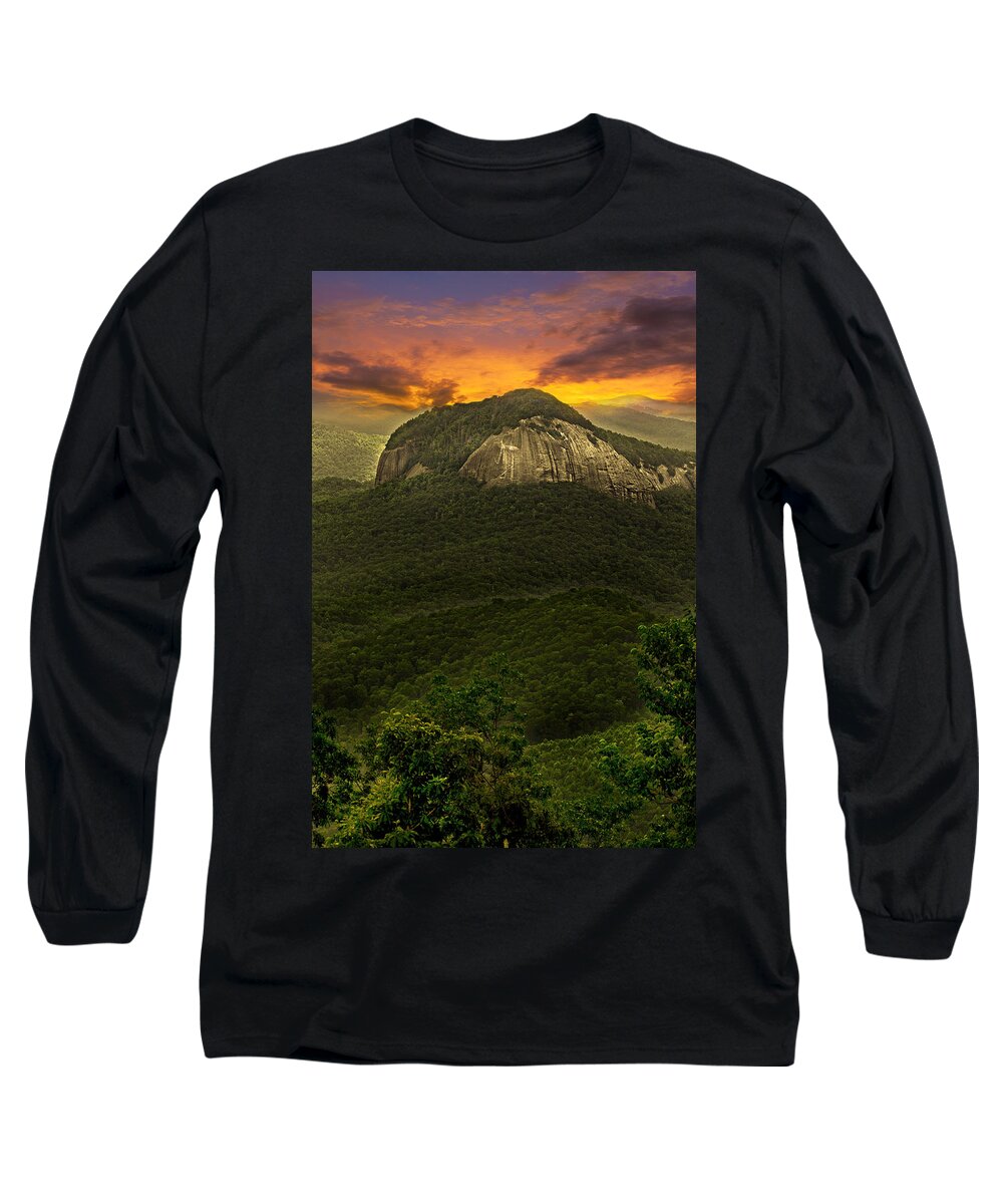 North Carolina Landscape Long Sleeve T-Shirt featuring the photograph Looking Glass Rock North Carolina by Gray Artus