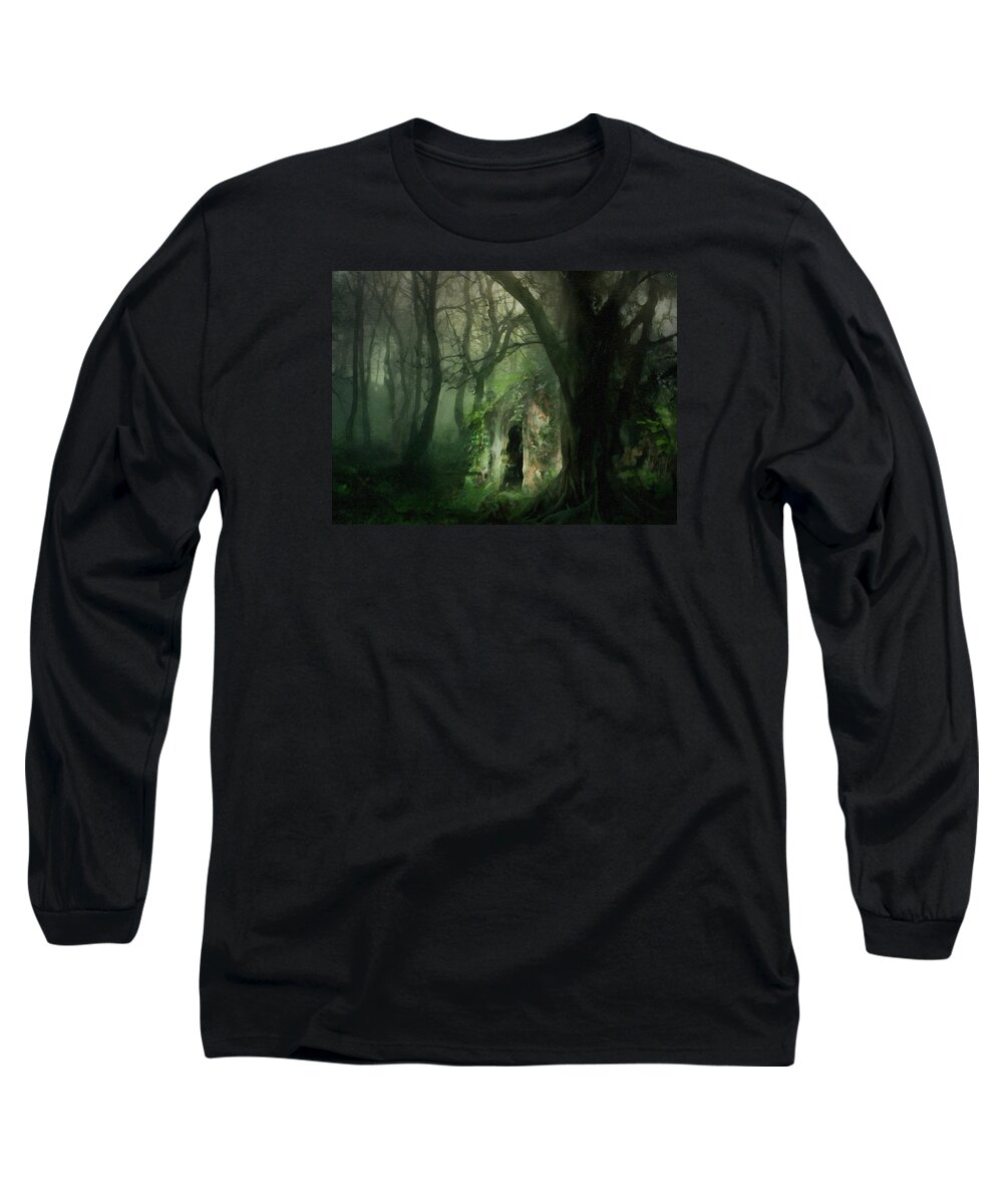 Love Affair With A Forest Long Sleeve T-Shirt featuring the painting Love Affair With A Forest by Georgiana Romanovna