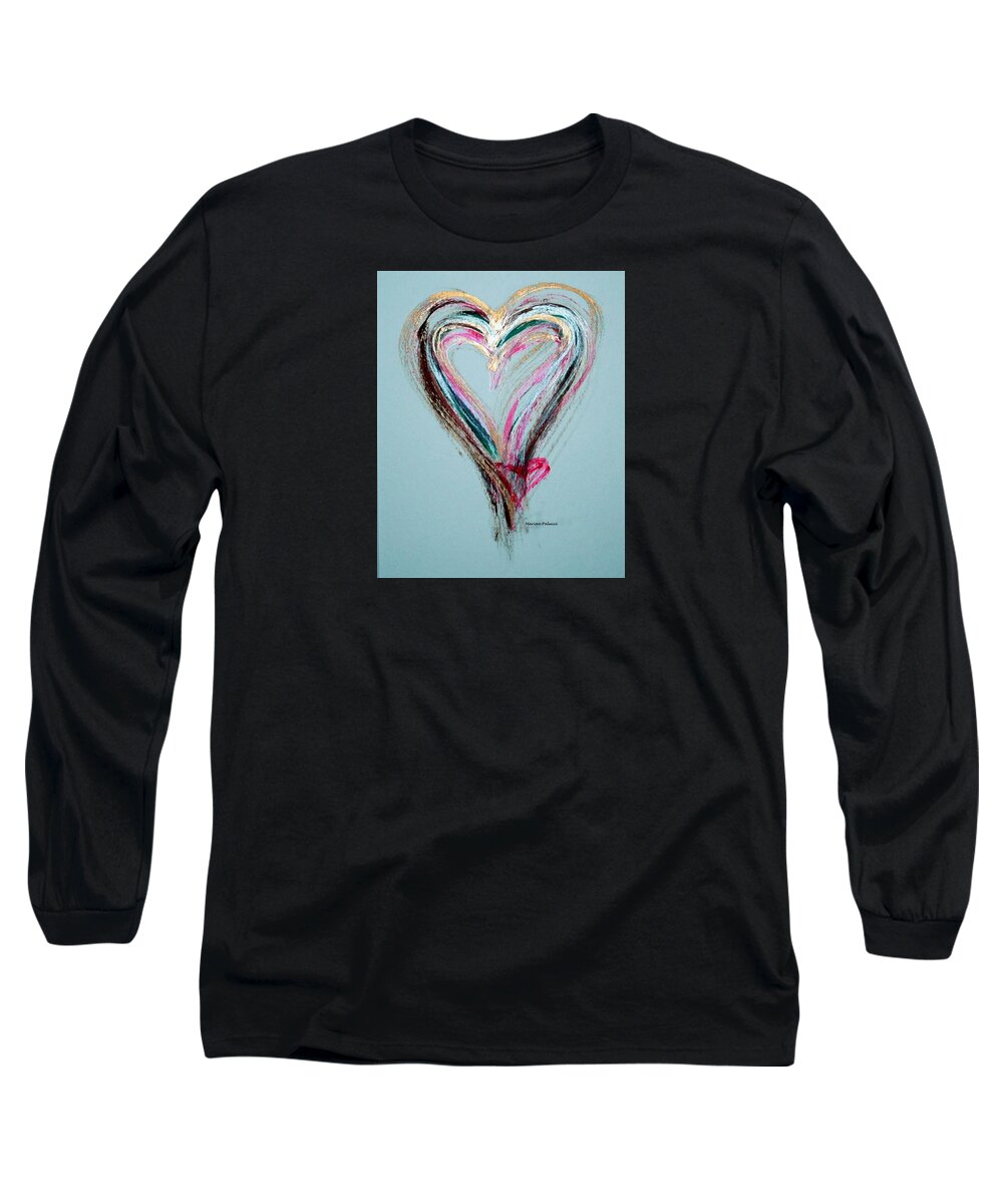 Heart Long Sleeve T-Shirt featuring the painting Loving Heart by Marian Lonzetta