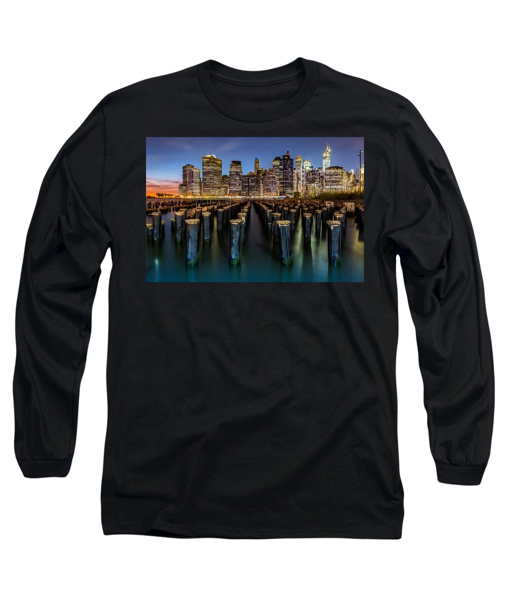 America Long Sleeve T-Shirt featuring the photograph Lower Manhattan by Mihai Andritoiu