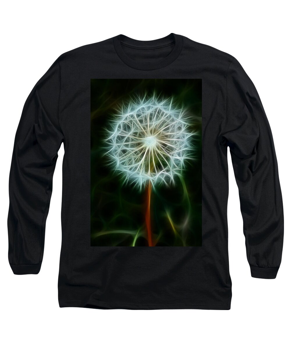 Dandelion Seeds Long Sleeve T-Shirt featuring the photograph Make A Wish by Joann Copeland-Paul