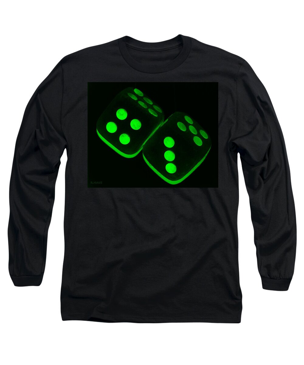 Dice Long Sleeve T-Shirt featuring the photograph MAMA'S FUZZY DICE in GREEN by Rob Hans