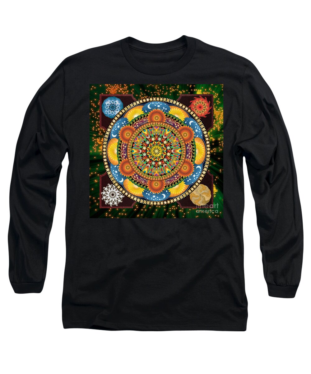 Mandala Long Sleeve T-Shirt featuring the digital art Mandala Elements by Peter Awax