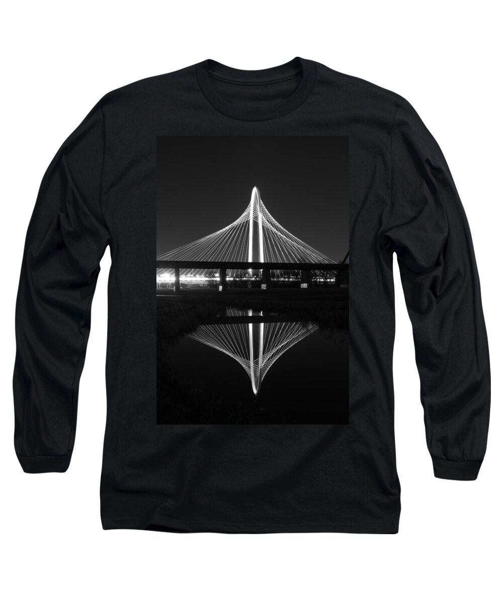 Margaret Hunt Hill Bridge Long Sleeve T-Shirt featuring the photograph Margaret Hunt Hill Bridge Reflection by Jonathan Davison