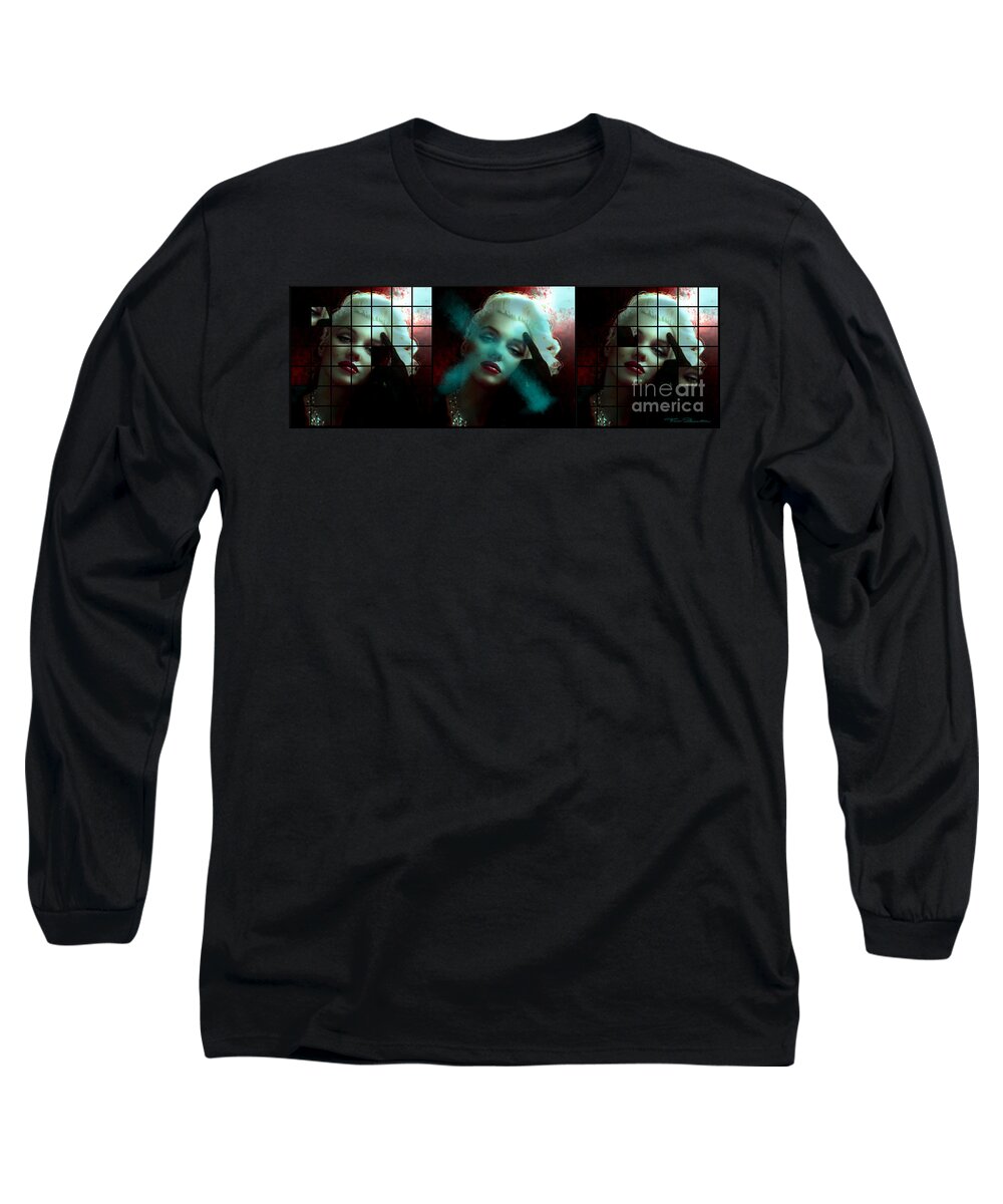 Marilyn Long Sleeve T-Shirt featuring the painting Marilyn 128 Tryp by Theo Danella
