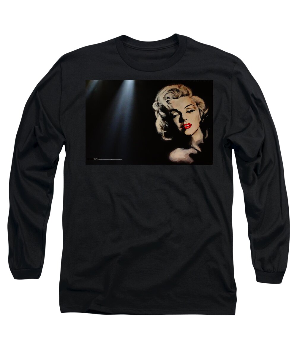 Marilyn Monroe Long Sleeve T-Shirt featuring the painting Marilyn Monroe - TMI by Eric Dee