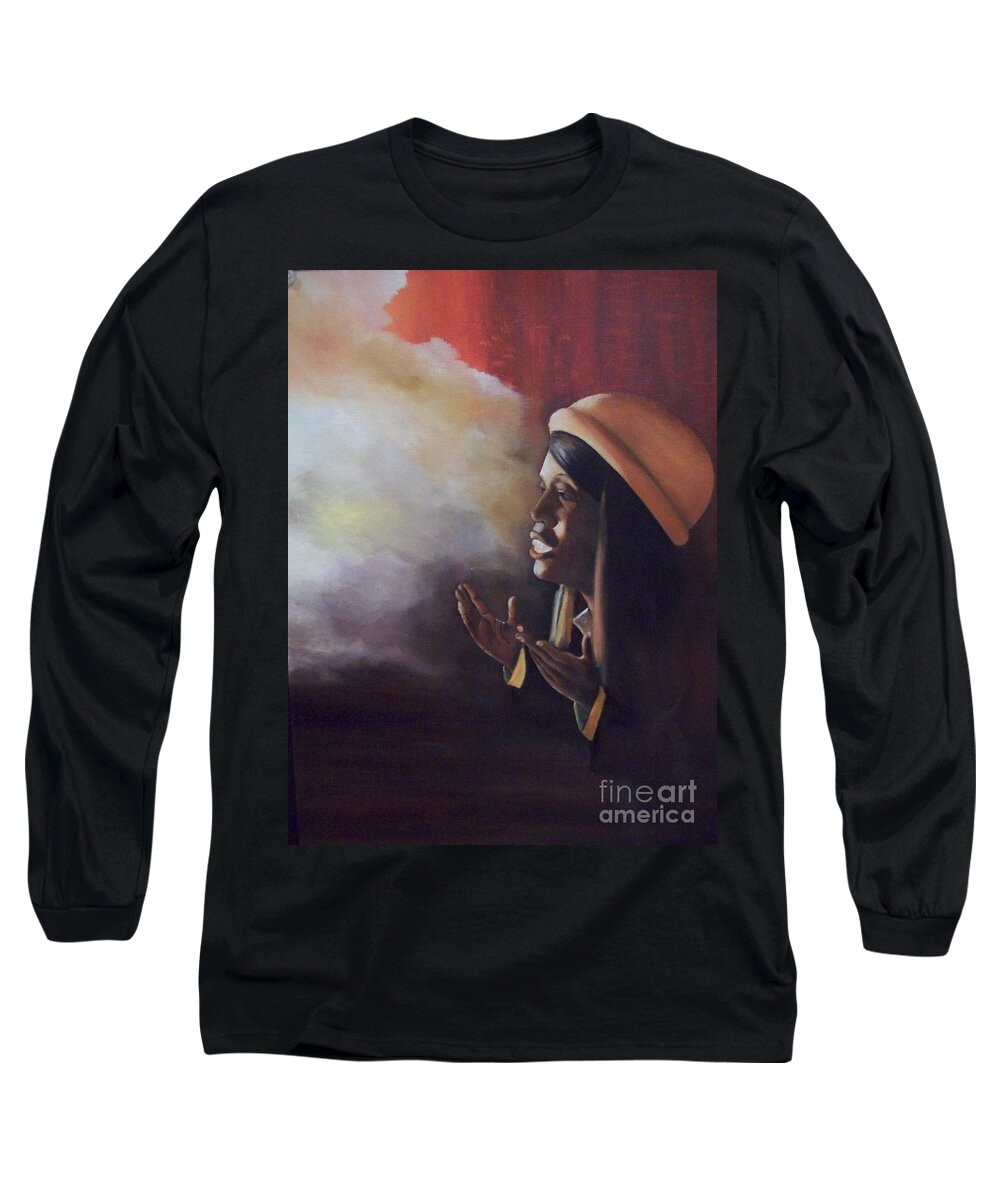 Face Long Sleeve T-Shirt featuring the painting Meditation by Kenneth Harris