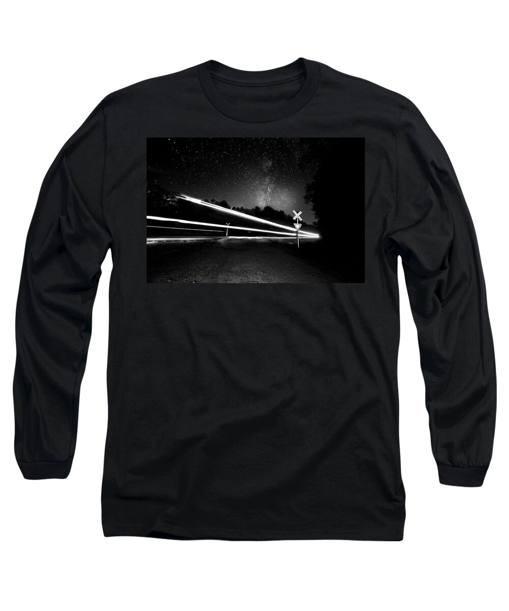 Train Long Sleeve T-Shirt featuring the photograph Midnight Ghost Train To Georgia by Mark Andrew Thomas